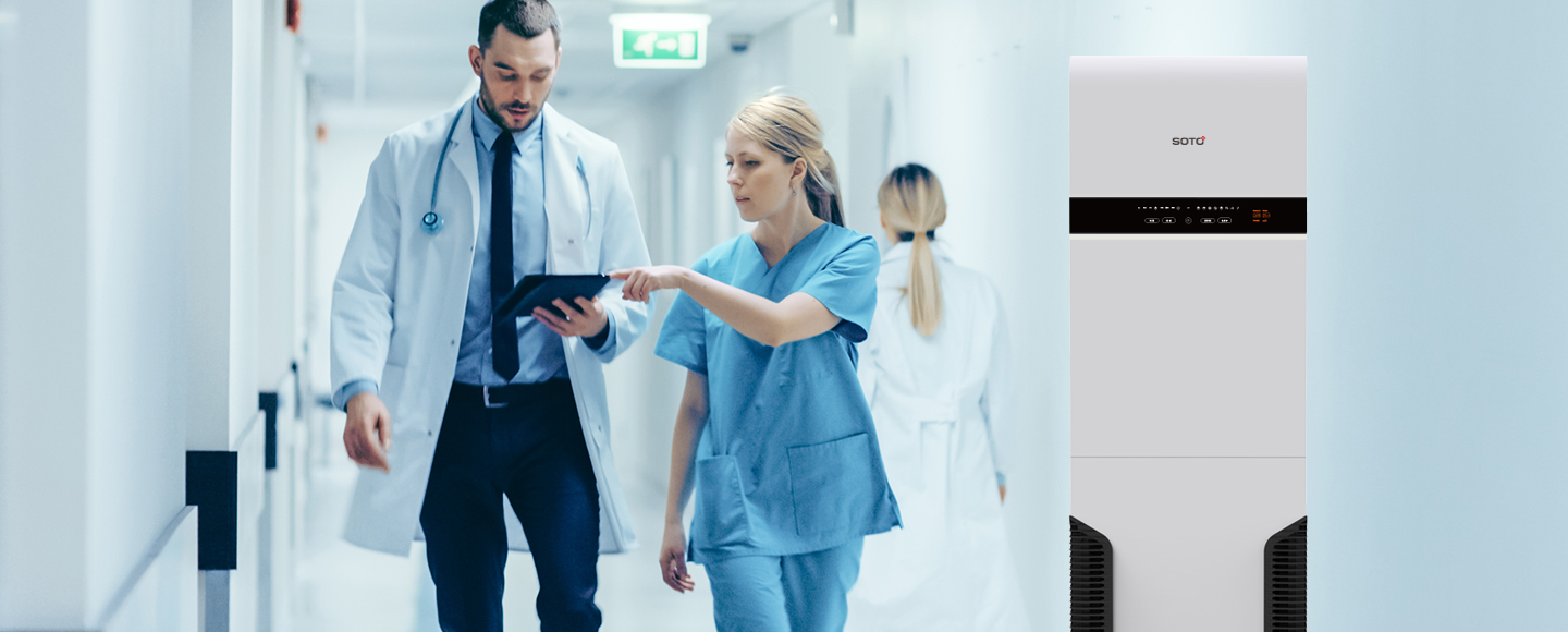 Purify and disinfect the air <br/>in human presence