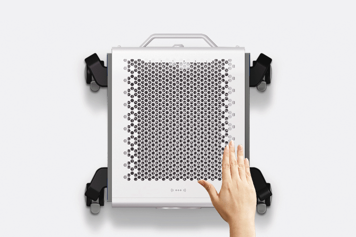 Hand gesture operation prevents cross-contamination