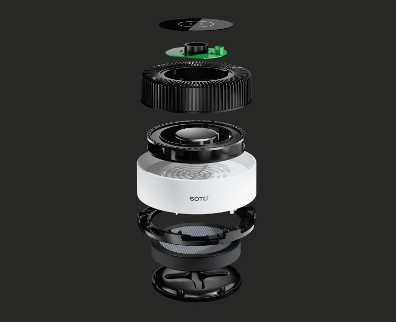 结构设计简洁合理，360度全方位进风，性能表现优异